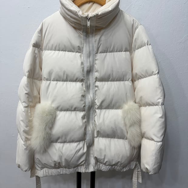 정품) O2ND 오즈세컨 한섬 퍼 포인트 패딩 55