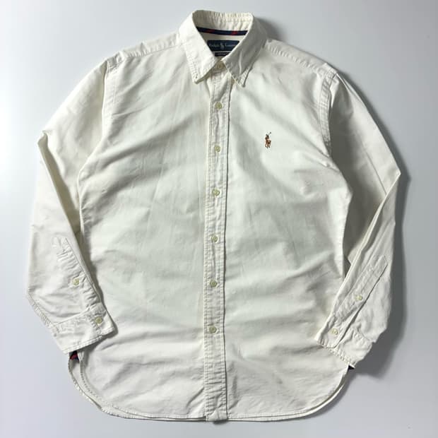 Polo  폴로 랄프로렌 자수 코튼 화이트 옥스퍼드 셔츠 