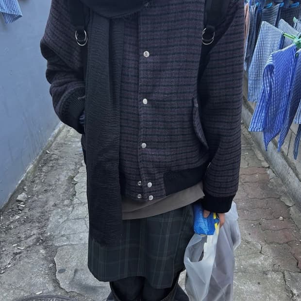 나마체코 콜튼 체크 봄버