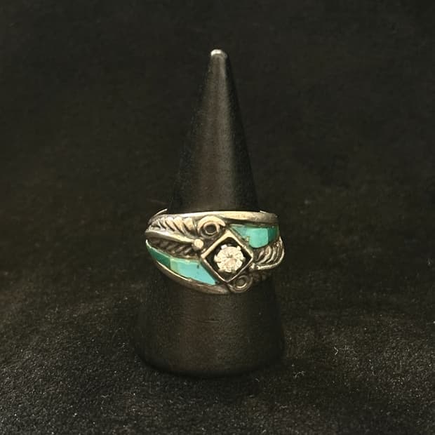 Cubic turquoise 925silver ring