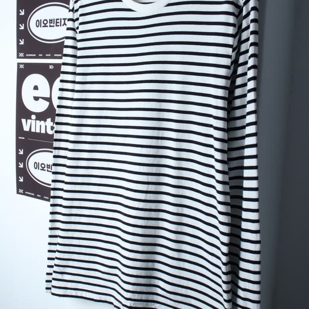 (2XL) 탑텐 긴팔티셔츠 빅사이즈 스트라이프 단가라-H32953