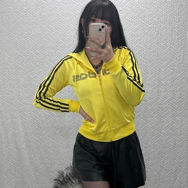 아디다스 올드스쿨 Y2K 큐빅로고 후드 져지 집업 85 C09142