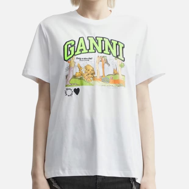 GANNI 퍼피 로고 티셔츠 T4288 151