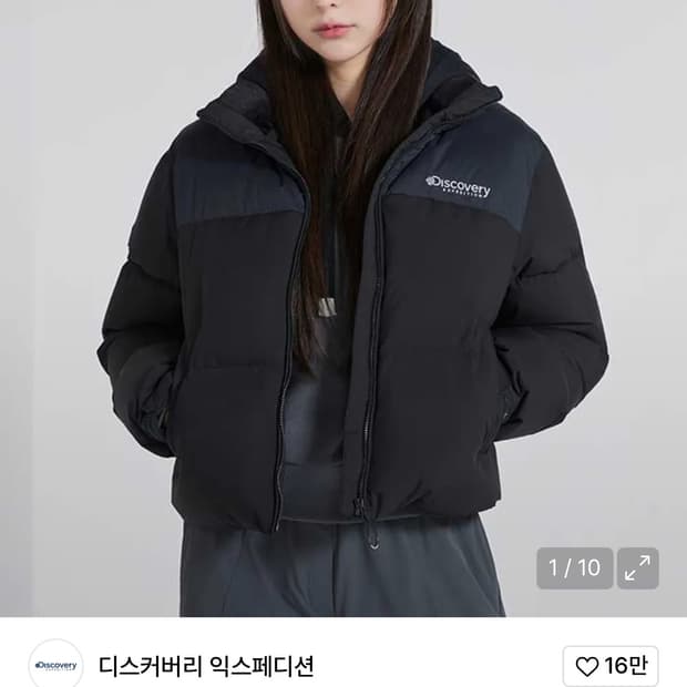 디스커버리 크롭 고프코어 다운 패딩