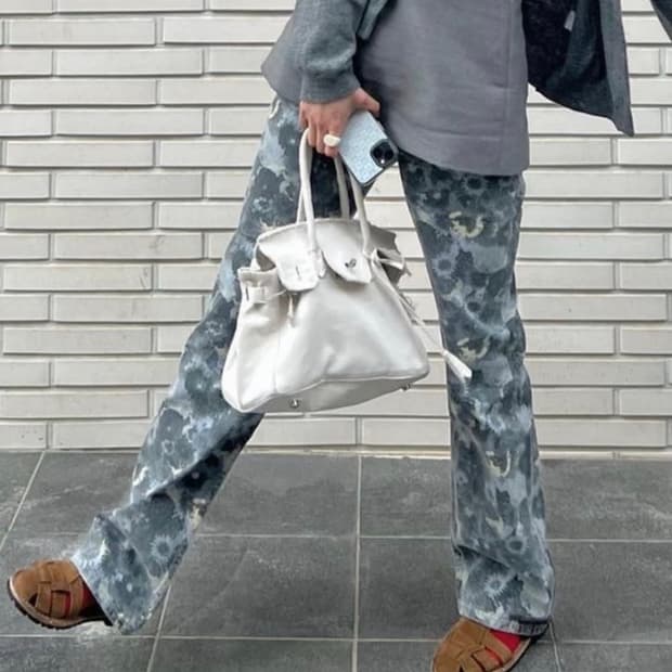 GANNI 가니 플라워 패턴 플레어 팬트 26사이즈