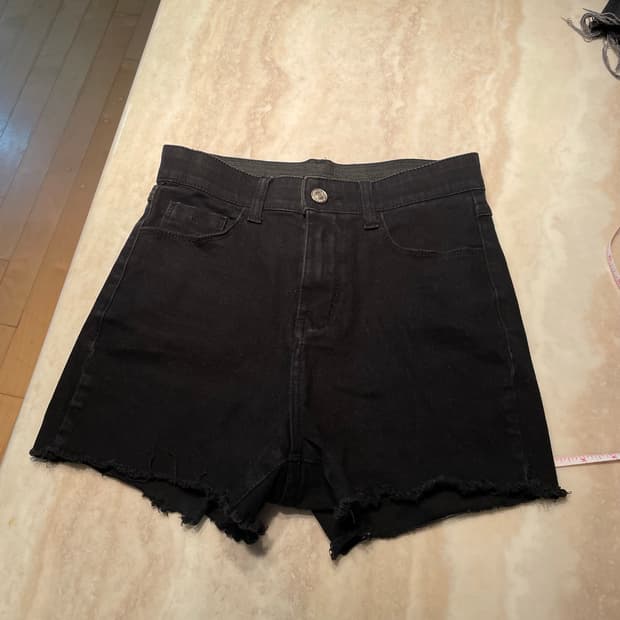 밴딩 스판 하이웨스트 블랙 반바지 핫팬츠 숏팬츠