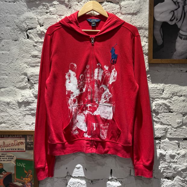 폴로 빅포니 프린팅 커스텀 후드집업