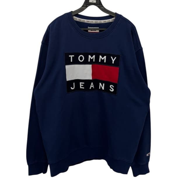 타미힐피거 로고자수 맨투맨