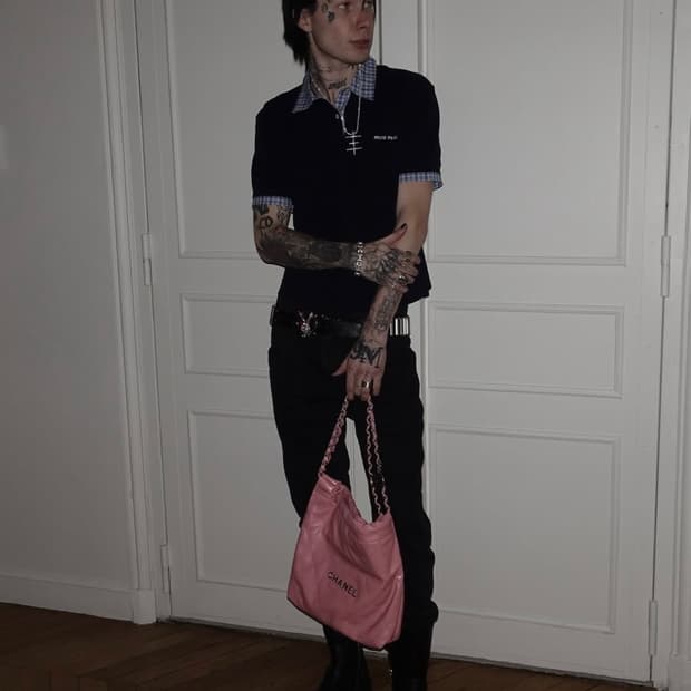 miumiu 레이어드 폴로 셔츠 m