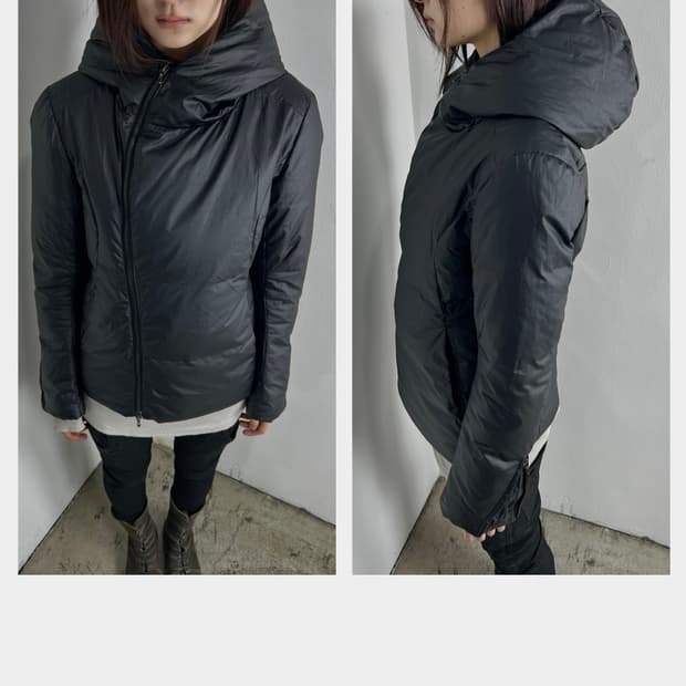 어태치먼트 (ATTACHMENT) 비대칭 사선 집업 다운 자켓