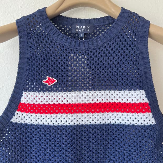 파리게이츠 여성 네이비 골프조끼 니트조끼