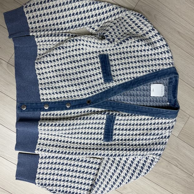 산드로 하운드투스 데님 배색 가디건 사이즈1