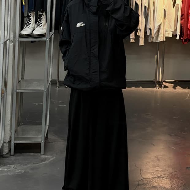 노스페이스 사이드포켓 블랙 바람막이자켓  A3807