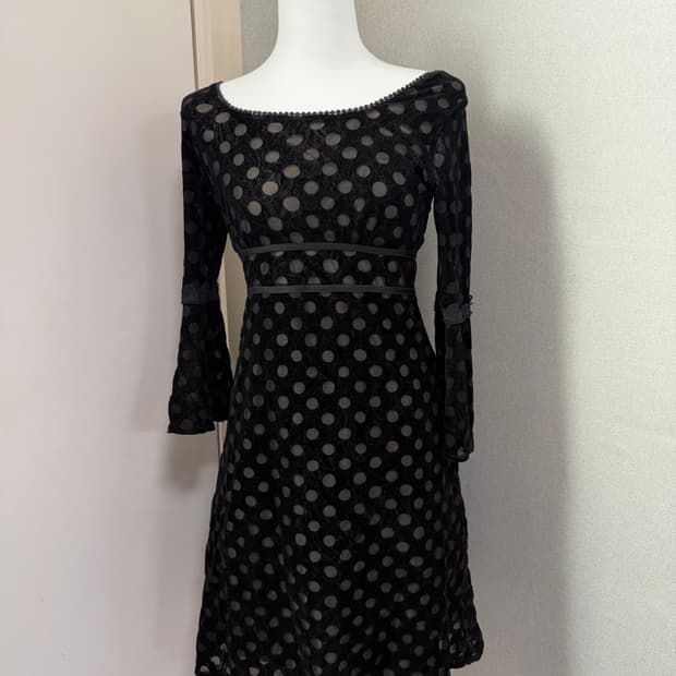 빈티지 고스로리 도트 레이스 원피스