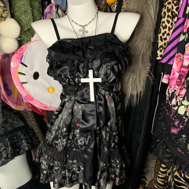고스 펑크 프릴 공겜여주 캉캉원피스