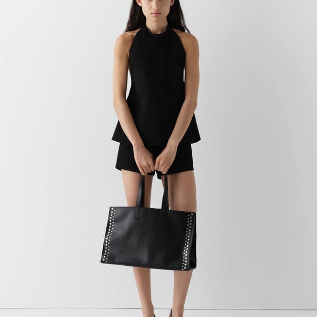 기마구아스 Maxi Shopper 스터드 맥시 쇼퍼백/블랙