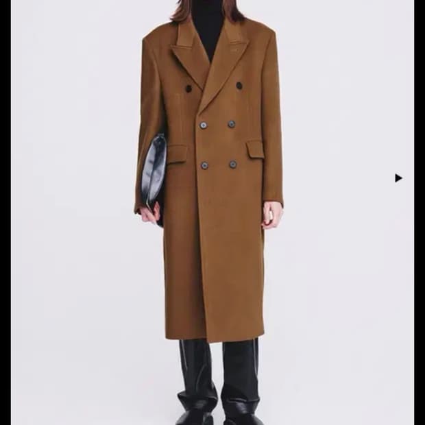 토니웩 더블 브레스트드 테일러드 코트 다크 카멜 L 팝니다