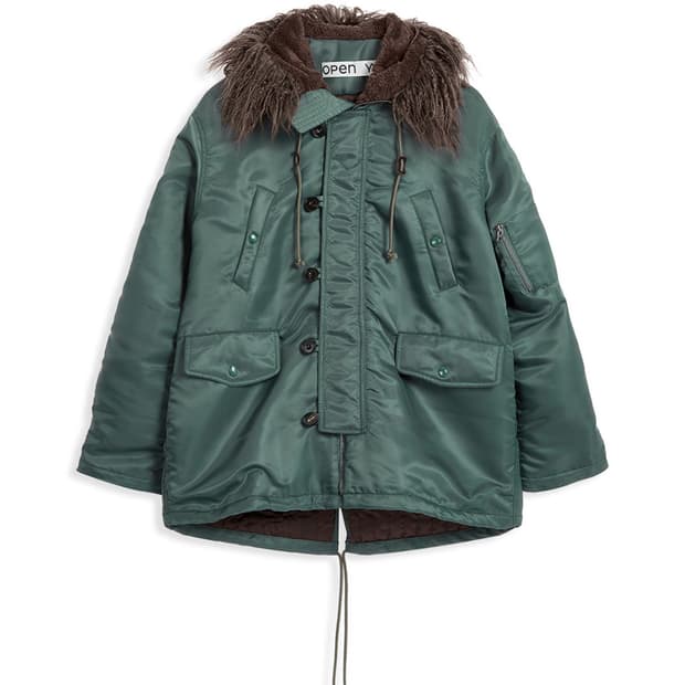 Open yy 폭스퍼 후드자켓 카키