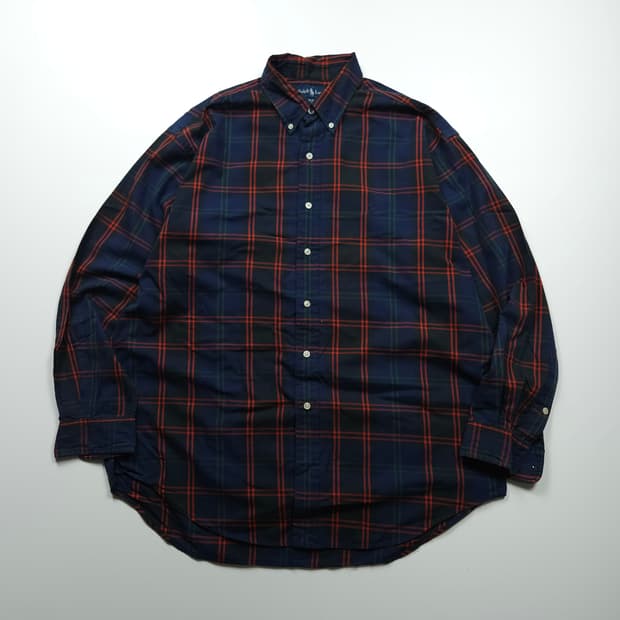 폴로 랄프로렌 포니 로고 블레이크 체크 셔츠 (XL)