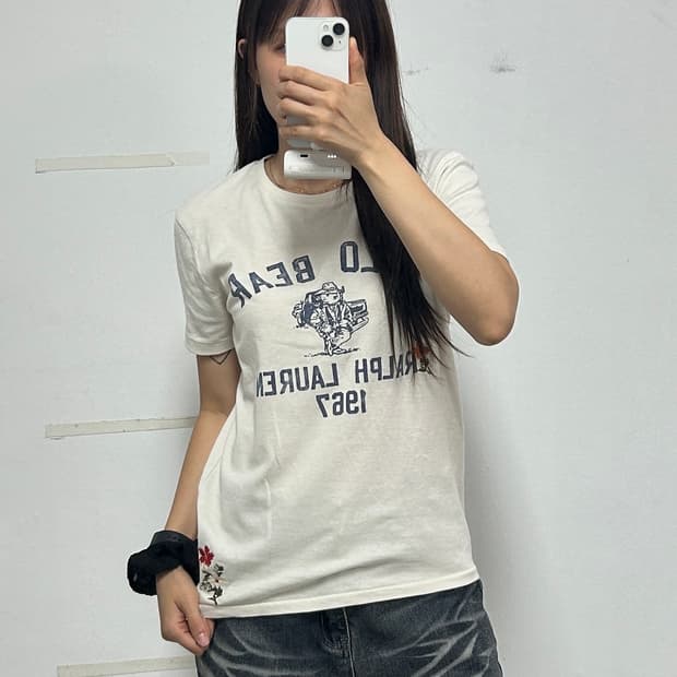 폴로 컨트리 라벨 폴로 베어 티셔츠 화이트