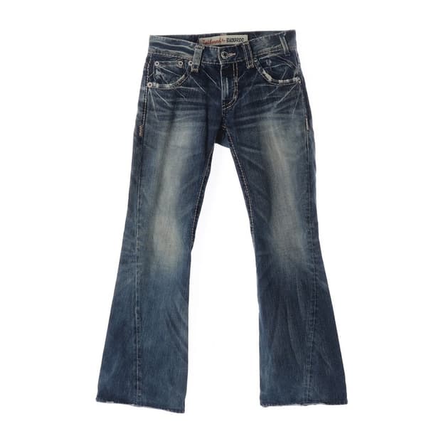 버커루 헤비 워싱 디스트로이드 부츠컷 데님