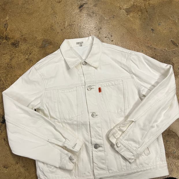 [정품/M] 올리브드랩서비스 화이트 코튼 자켓 b18