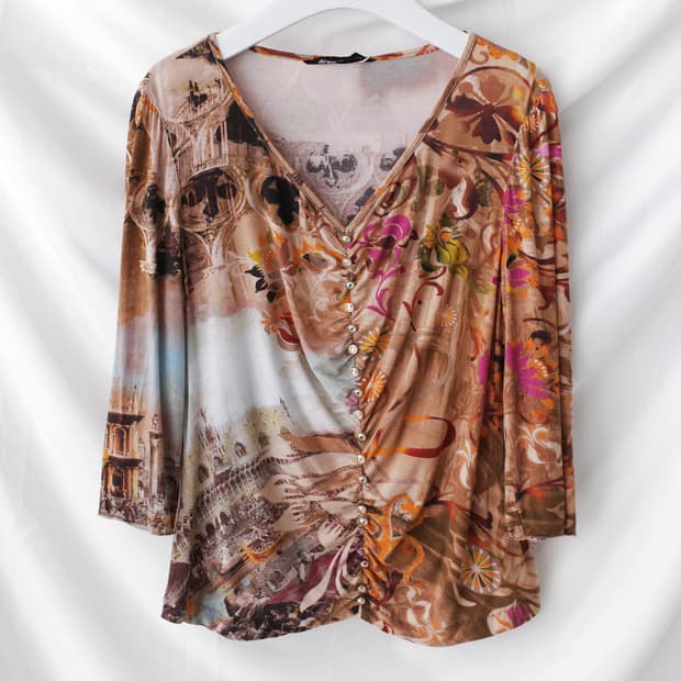 gk italiya) ethnic shirring cardigun