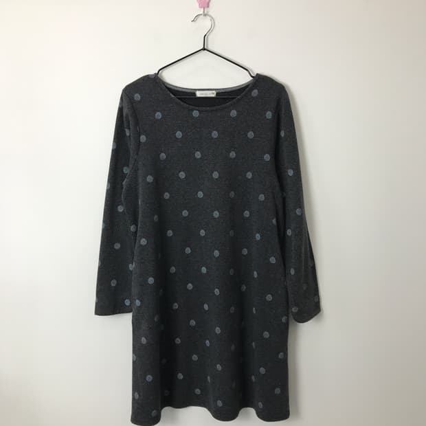 Jpn Grey Pin-dot Knit Dress