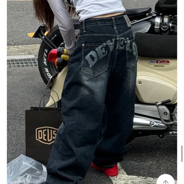갱갱샵 리어 와이드 데님