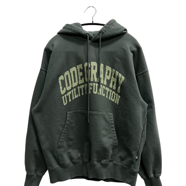 코드그라피 후드 티 카키