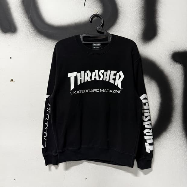 트래셔 스케이트보드 멀티 프린팅 스웻 셔츠 맨투맨