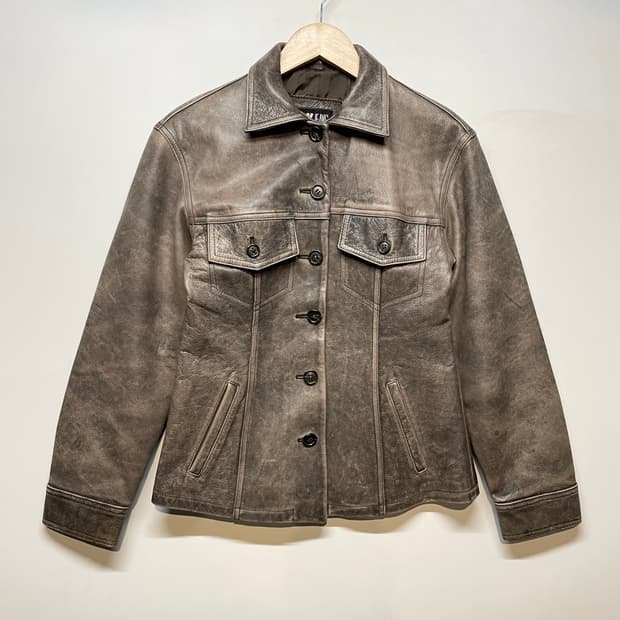 1990s DKNY JEANS 빈티지 가죽 자켓