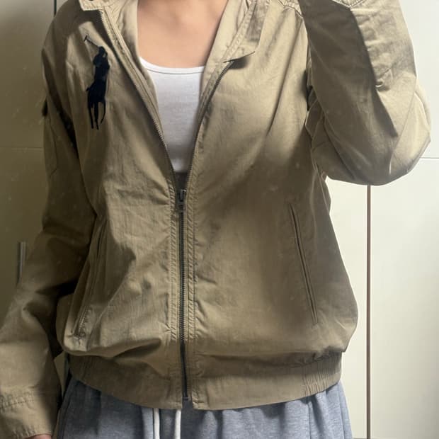폴로 빅포니 후드집업 자켓 베이지