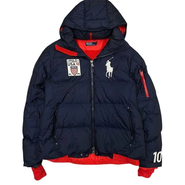 폴로 랄프로렌 빅포니 성조기 네이비 패딩 XL 교환