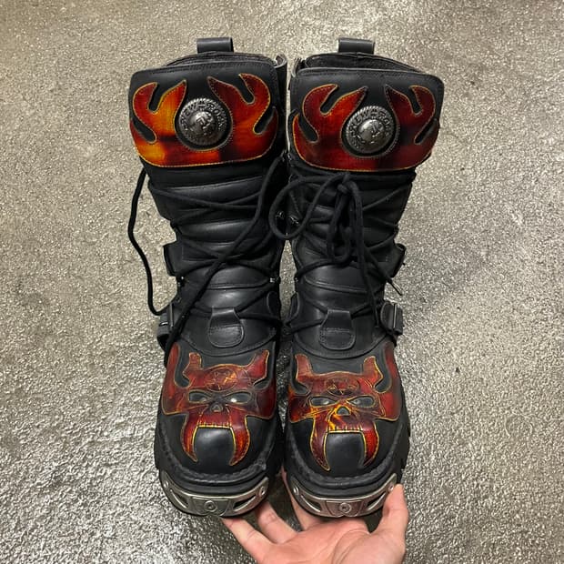 뉴락 스컬 플레임 부츠 (44)