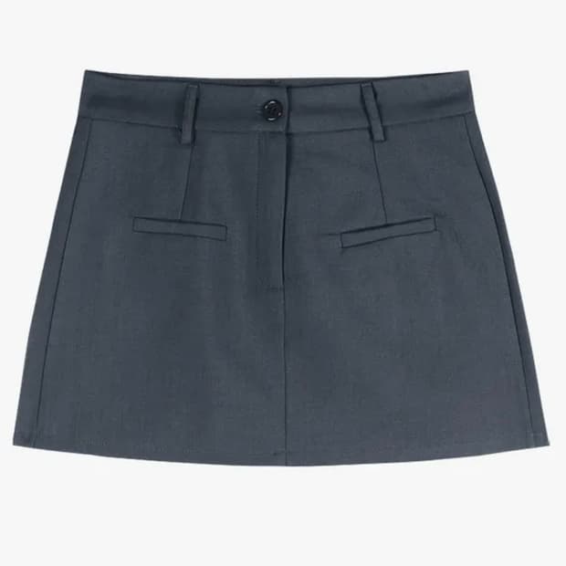 H라인 속바지 미니 스커트 그레이