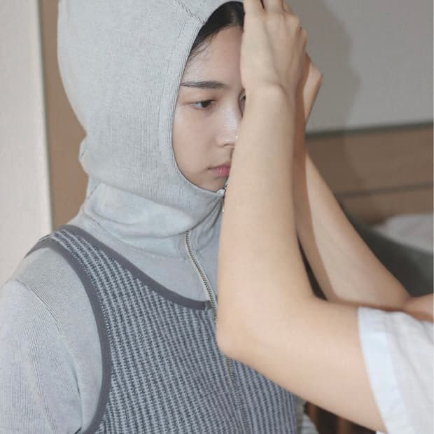 영마일웨어 바라클라바 니트 집업