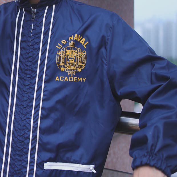 60s USNA 코치 윈드브레이커 빈티지 Made in USA