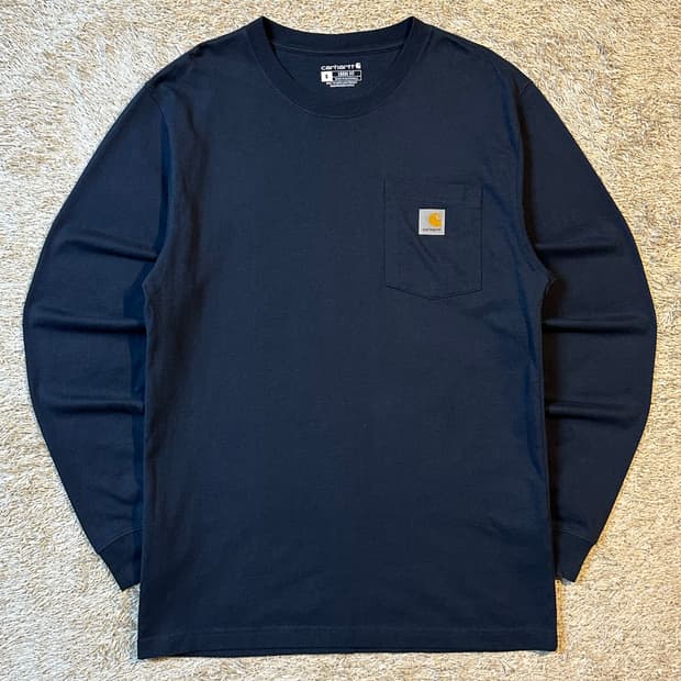 칼하트 CARHARTT 루즈핏 포켓 롱슬리브 긴팔 네이비