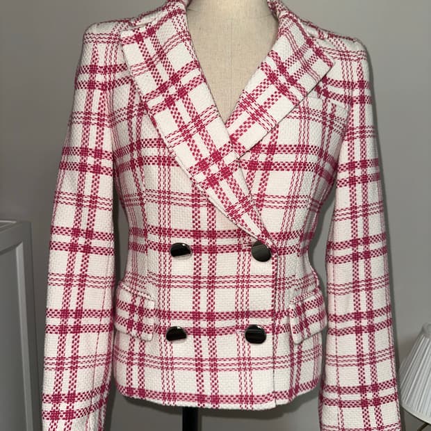 Zara 체크 트위드 자켓
