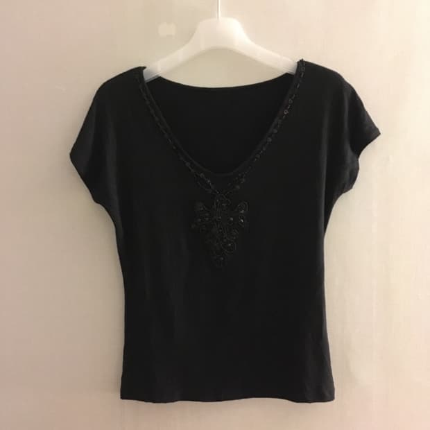 Beaded Cap Sleeve Top