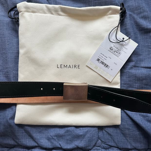 Lemaire gold buckle clip belt 90