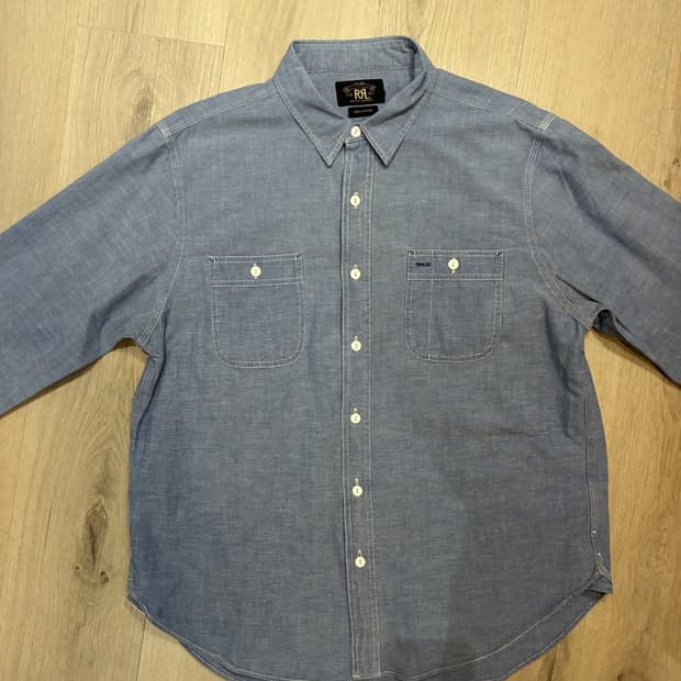 RRL 더블알엘 샴브레이 워크셔츠 블루