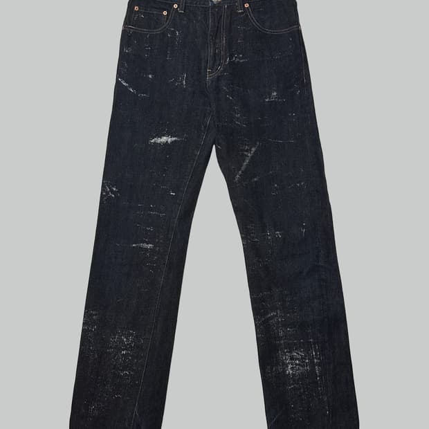 꼼데가르송 옴므 실버 페인팅 데님