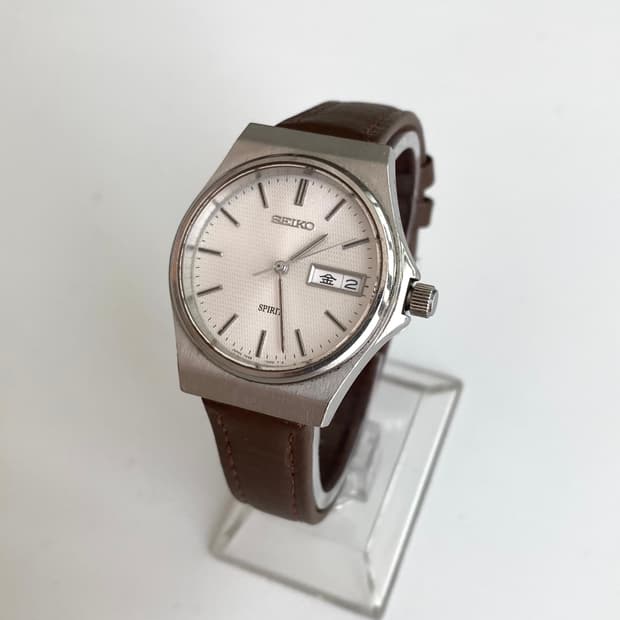Seiko 세이코 쿼츠 데이데이트 브라운 레더