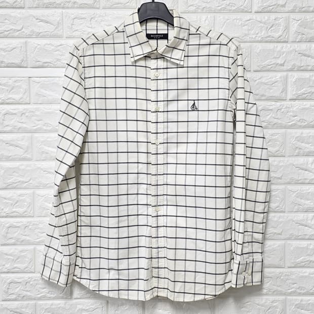 택포) 빈폴 남성 체크 슬림핏 셔츠 100