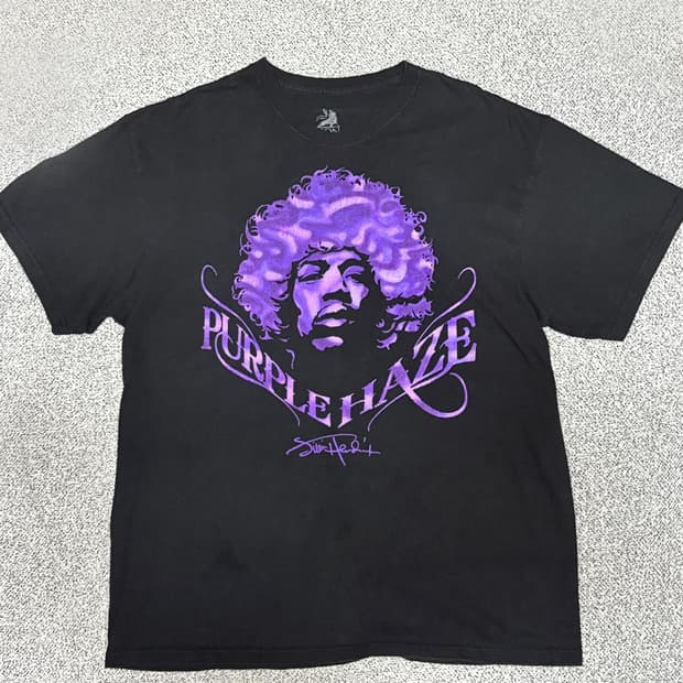 빈티지 지미 헨드릭스 Purple Haze 그래픽 티셔츠