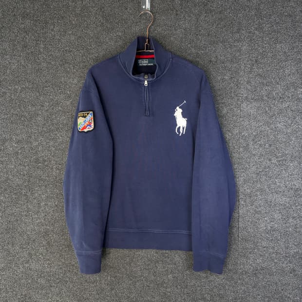 폴로랄프로렌 스키패치 하프집업 코튼니트