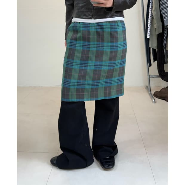 빈티지 체크 스커트