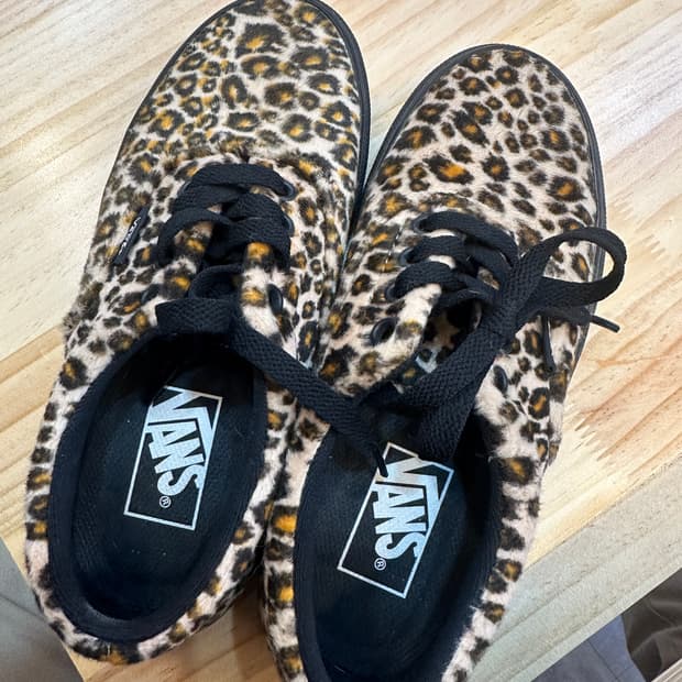 225) 반스 에라 블랙 레오파드 퍼 스니커즈